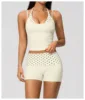 white dot shorts set