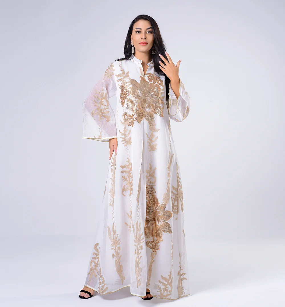 white sequin kaftan