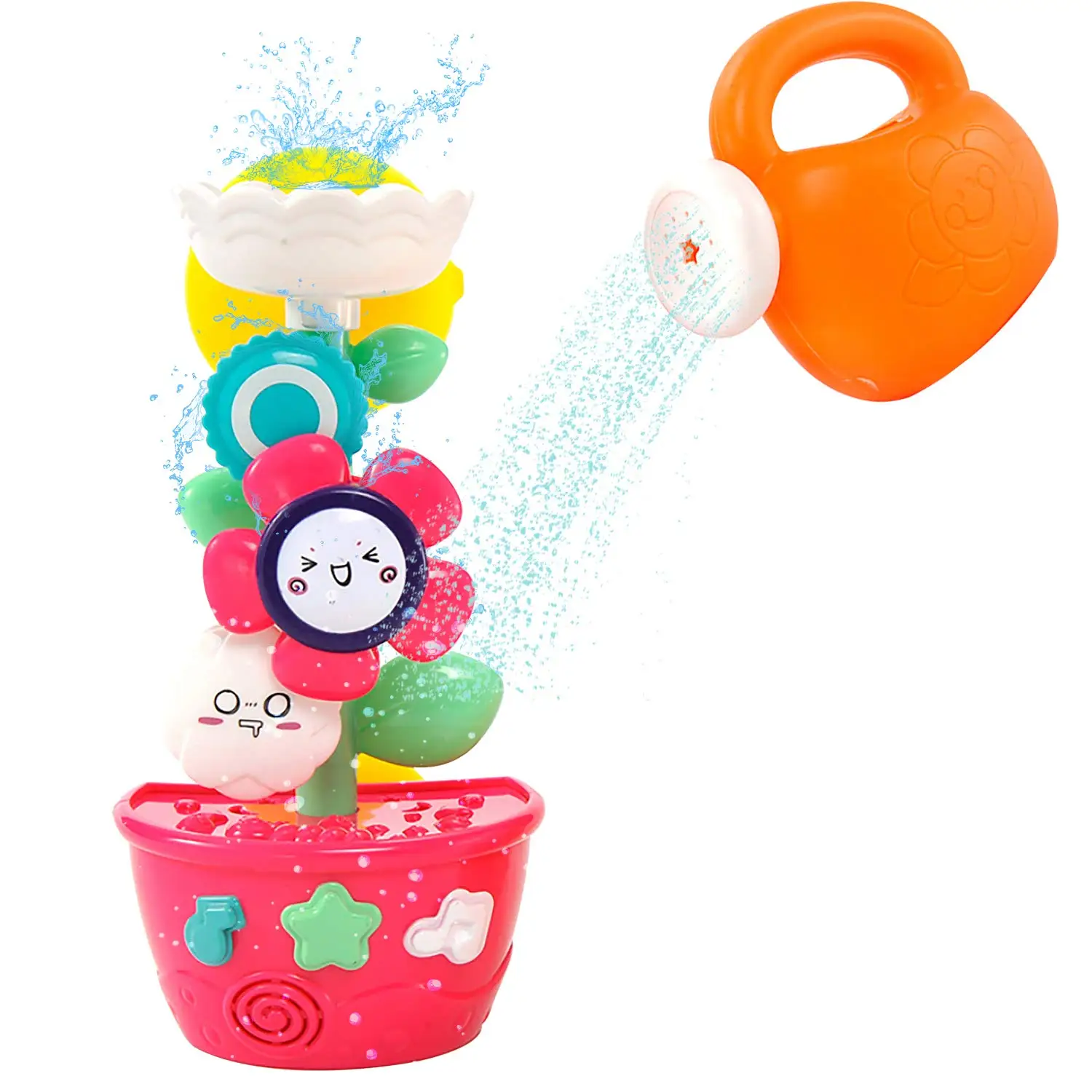 Цветок Водопад ванна игрушка для детей с присосками, Спрей Вода Ванна игрушка, идеальная вода Ванна Душ игрушка подарок с разбрызгивателем