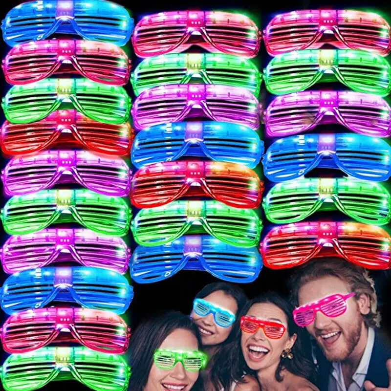 New Year LED Party Sunglasses Shutter Shades Glow Sticks Glasses for Kid and Adults Glow light up in The Dark