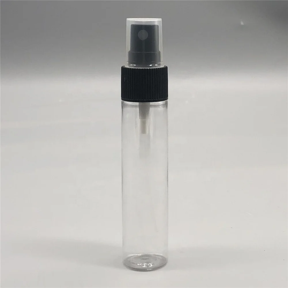 Empty Fine Mist Bottle 30ml Cylinder PET Plastic Perfume Toner Shampoo Spray Bottle for Travel