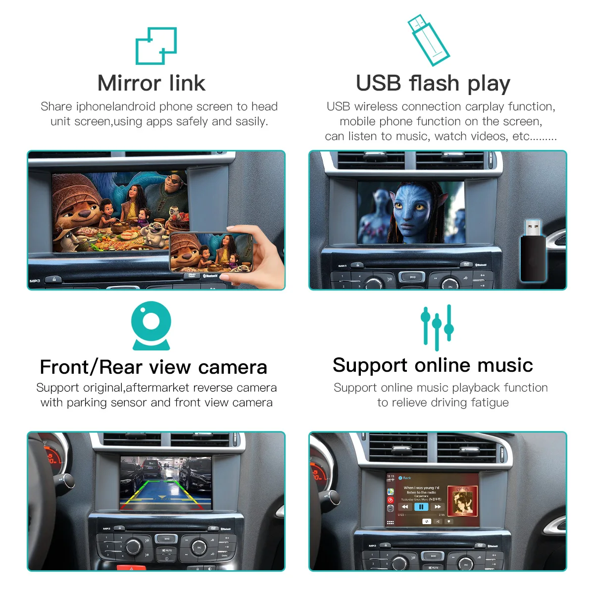 Autoabc ワイヤレス Apple CarPlay Android Auto インターフェース