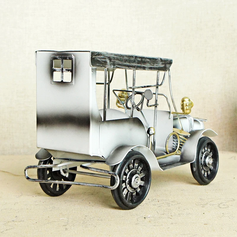 New Classical Nostalgic Iron Model Metal Cabinet Bookshelf TV Cabinet Vintage Car Model
