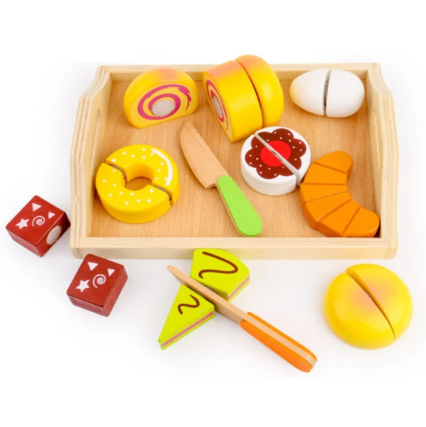 Игрушки для игрового домика пазл деревянное обучение «сделай сам» рука овощи фрукты резка кухонная имитация мини-игрушка модель настольные