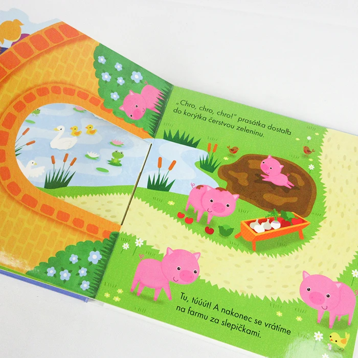 Die Cut Board Book Custom Farm Board Book Early Education Cardboard Book for Children