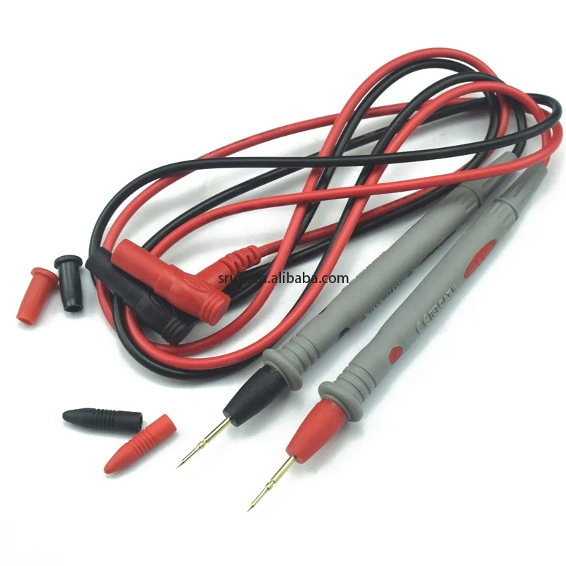 Cleqee P1024 Dual Alligator Clip Test Lead Crocodile Clamp Cable 5 Colors Wire 100CM for Multimeter Electronic Testing HAVC Tool