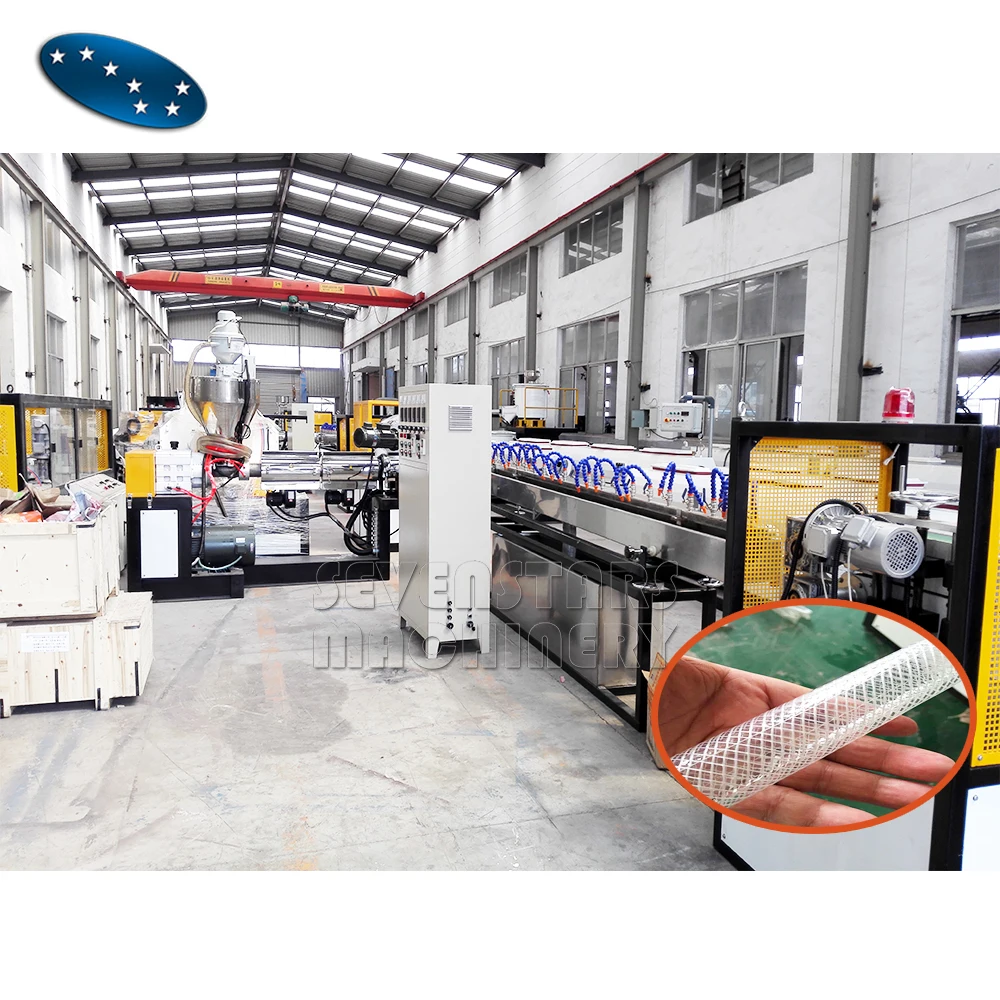 Plastic Fiber Reinforced Hose Making Extruding Machine Braided Hose Extruder PVC Hydraulic Garden Hose Extrusion Line