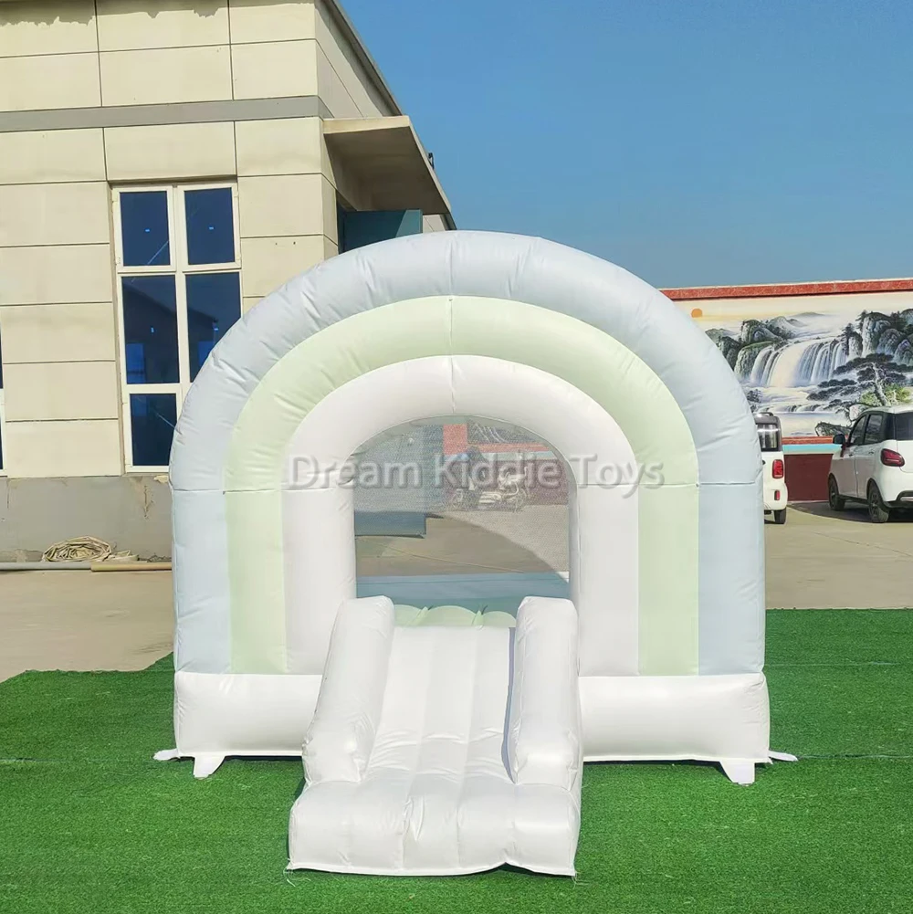 PVC Pastel Rainbow Blue Inflatable Bounce House Air Bounce Castle for ...