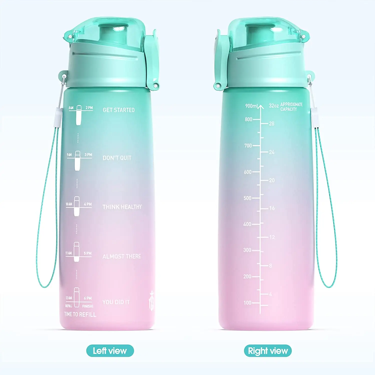 32oz Plastic Water Bottle Moticational Water Bottle With Time Marker