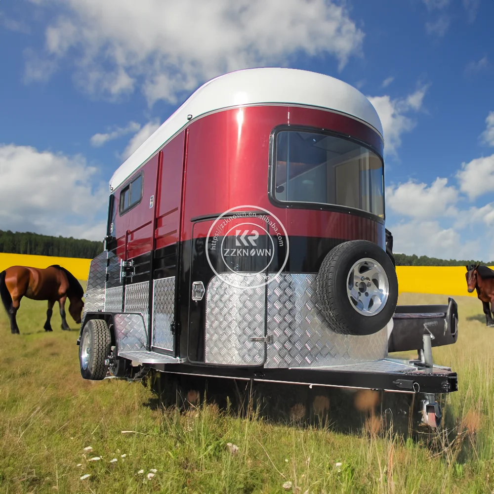 Galvanized Two Horse Straight Load Deluxe Horse Trailer