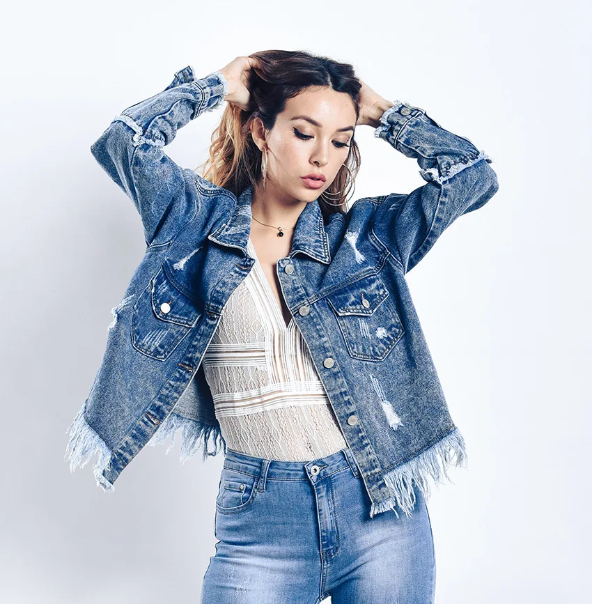 tassel denim jacket