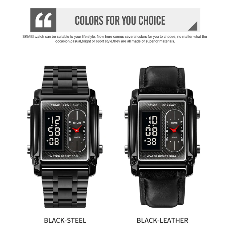 SKMEI 1868 New Arrival Original Luxury Business Watches Fashion Design Sport Waterproof Sport CHARM Wristwatch Digital Watches
