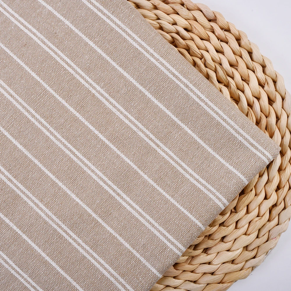 product custom design eco friendly soft medium weight striped linen cotton yarn dyed woven garment fabric-4