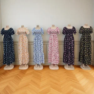 New Wholesale Spring and Summer High Waist Women Casual Fashion Short Sleeve A- Line Dress