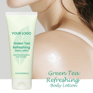 Organic Green Tea Body Lotion with Lemon & Pure Honey Vegan Hyaluronic Acid Brightening Hydration for Dull Skin Summer Glow