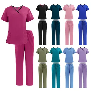 Custom Logo Unisex Medical Scrubs Sets Straight Pants for Beauty Dental Salon Work Hospital Uniforms uniforme de enfermera
