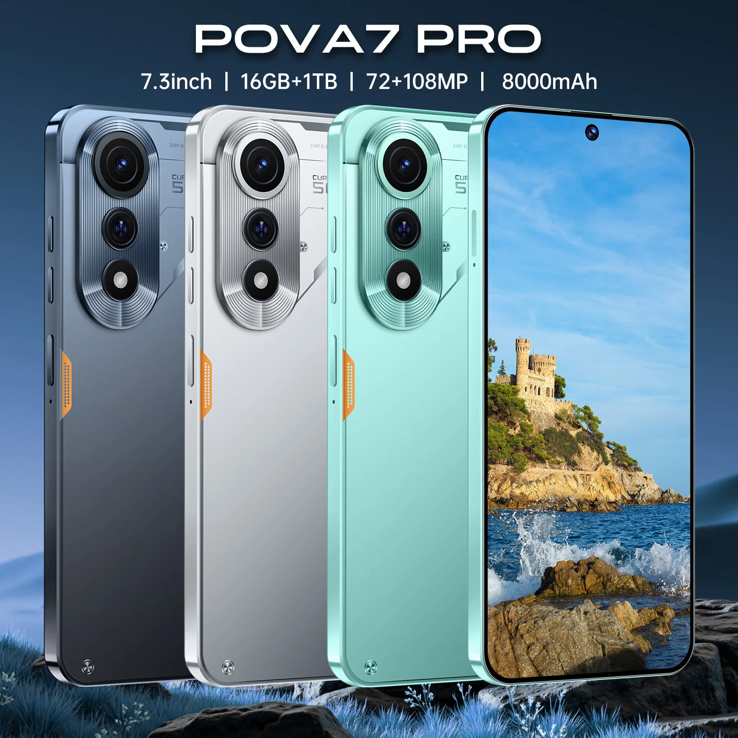 Pova7 Pro 16GB Poco Phone - 8000mAh Battery, 108MP Camera, Dual