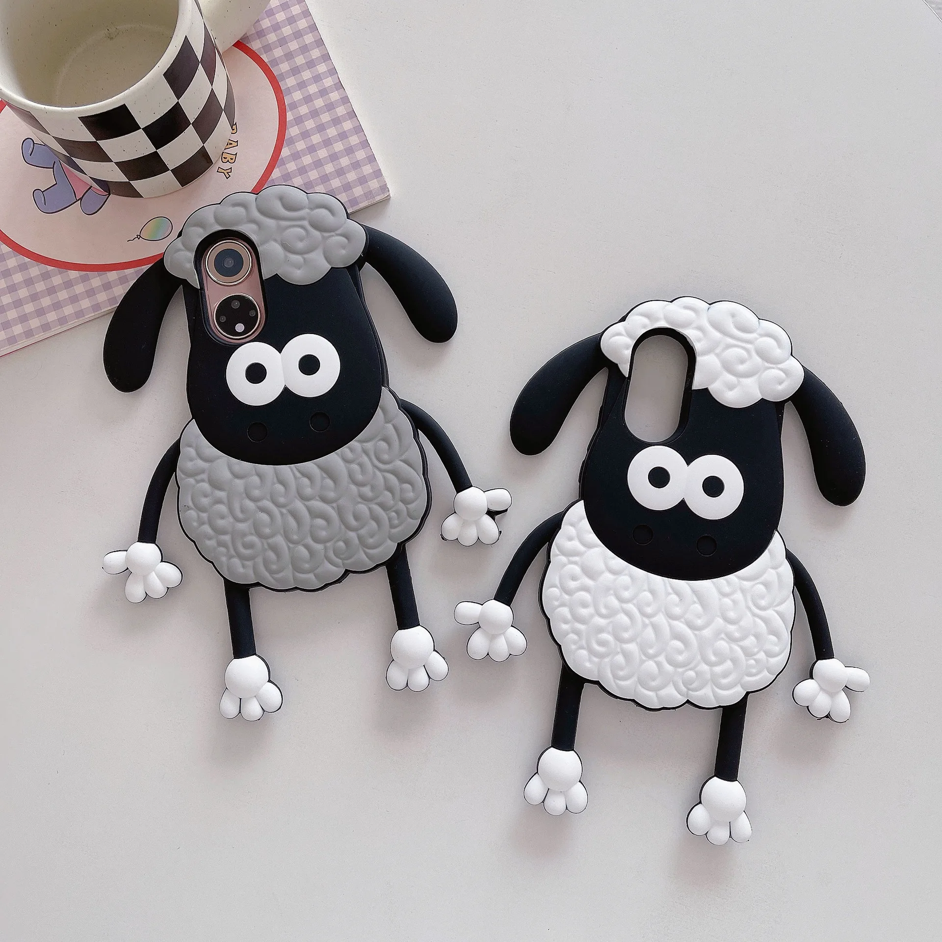 Sheep Case Luxury 3d Cute Cartoon Sheep Couples Silica Gel Phone Case For Iphone ...