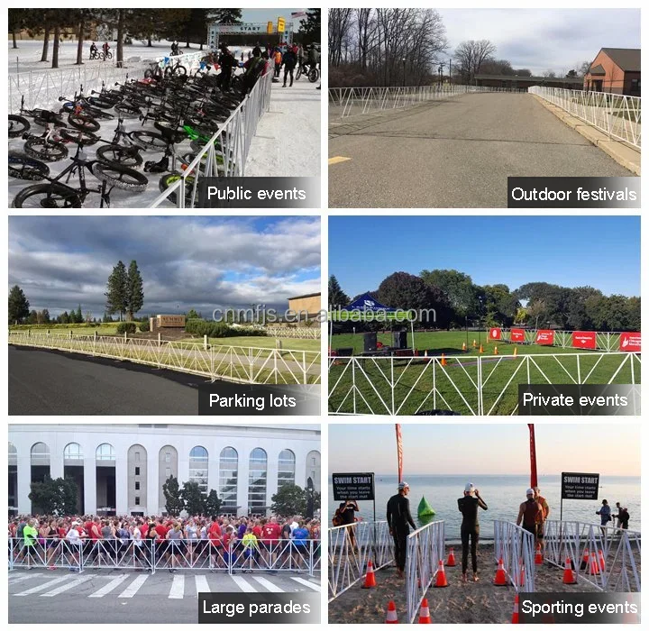 Portable Traffic Metal Security Bike Barrier Pedestrian Temporary Fence Barrier Concert Temporary Security Fence Panels details