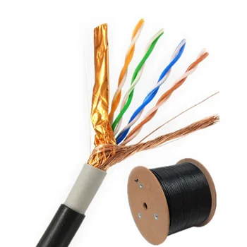 wholesale 8 core 0.51 outdoor OFC double shielding cat 5 cat5e network cable with ethernet