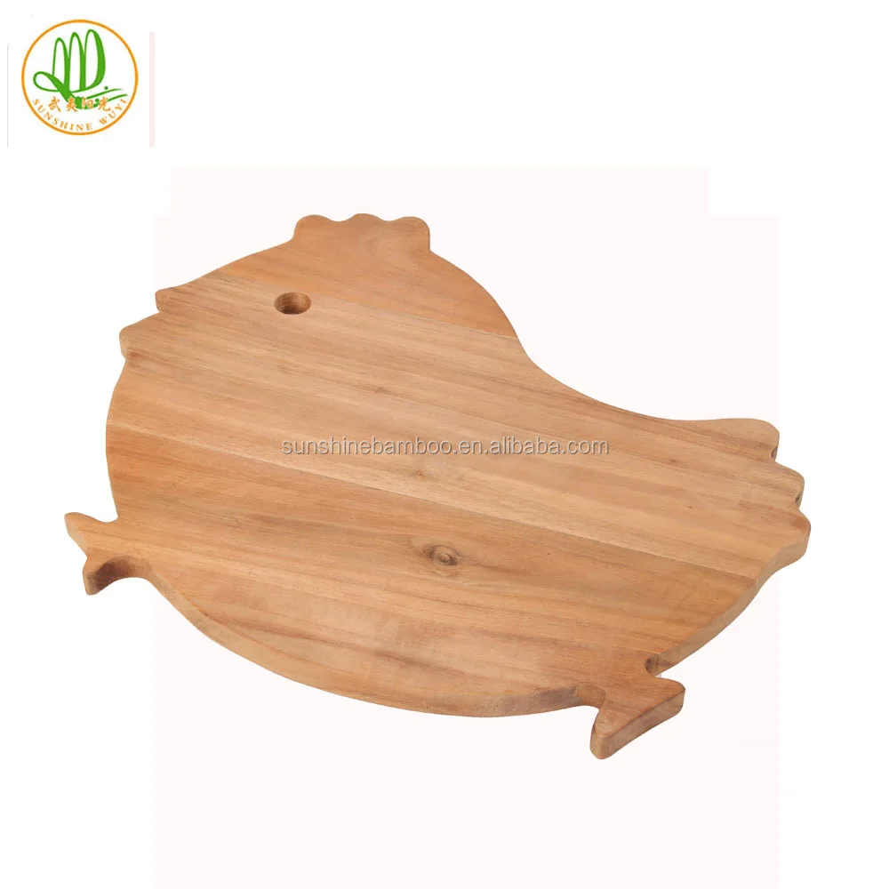Customization Bamboo Animal Shaped Cutting Board Chicken Shape Acacia