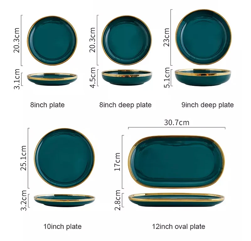 Amazon Top Seller 2022 Luxury Salad Bowl Plates Sets Dinnerware