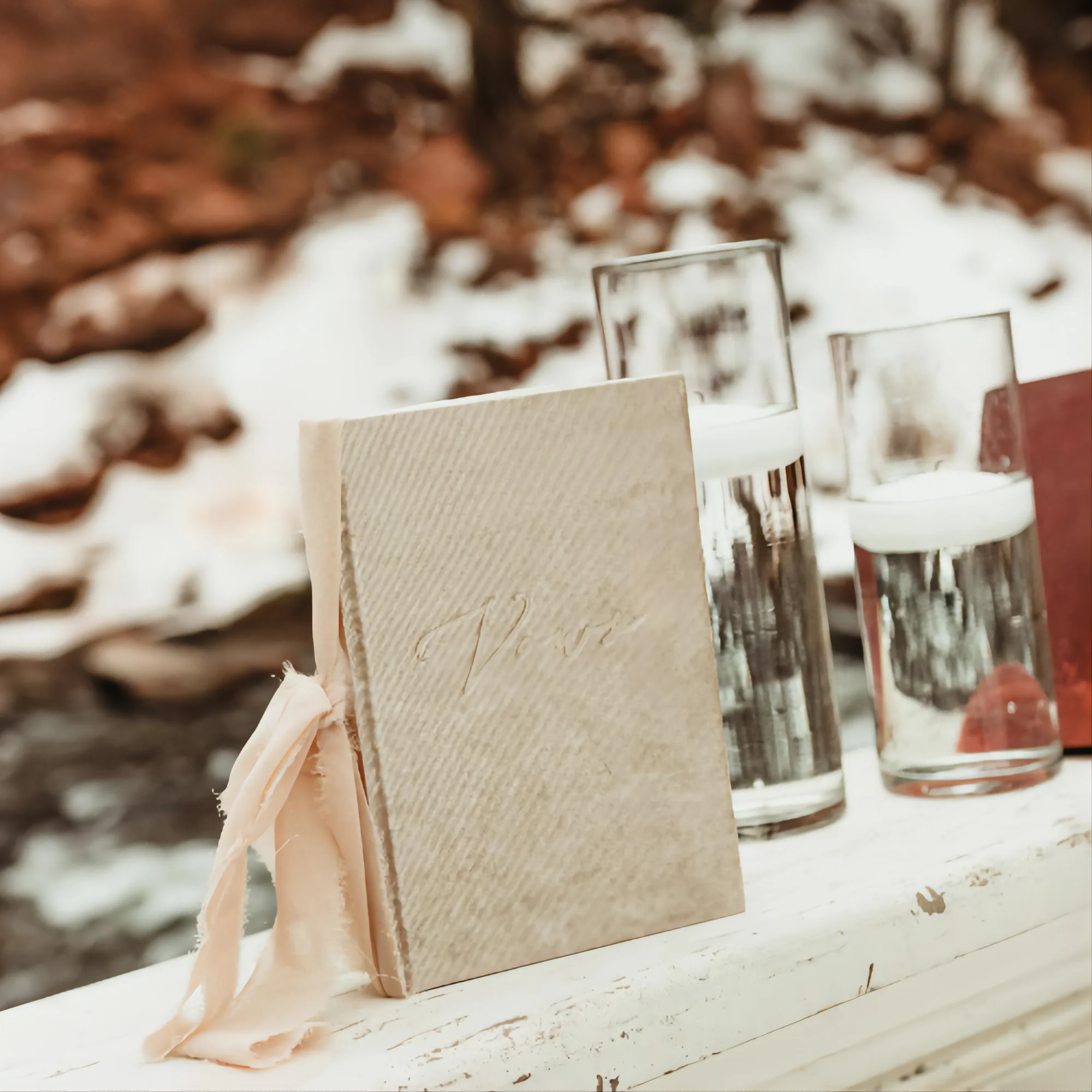 Бархатная Обложка с принтом на заказ Vow Book для свадьбы шелковой лентой