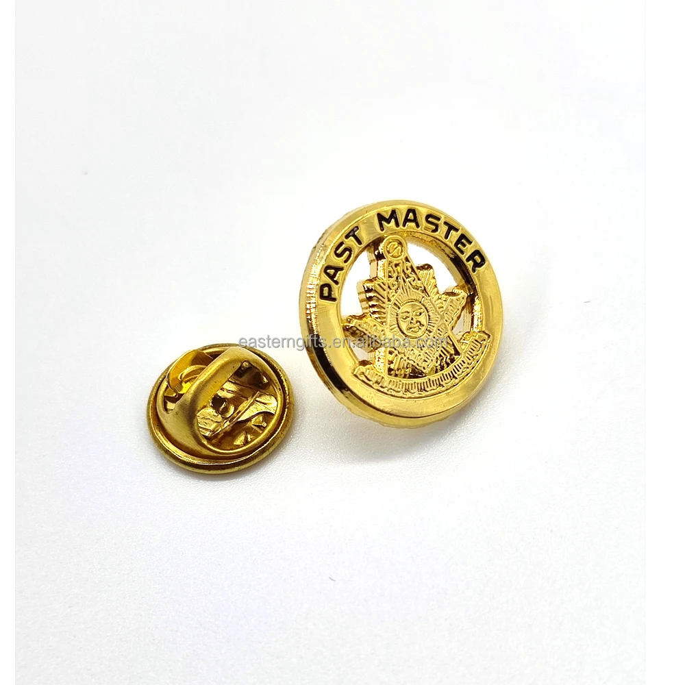 3d Gold Past Master Pin Mason Freemasonry Cut Out Past Master Masonic ...