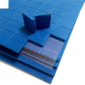 Blue White Red Glass Protective Eva Foam Cushion Static Pad With 4mm Thickness Blue Rubber +1mm Cling Foam