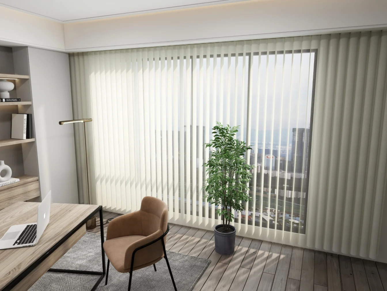 Motorized Remote Control Removable and Washable Sliding Door Vertical Blinds Dream Curtain Electric Smart Vertical Sheer Blinds