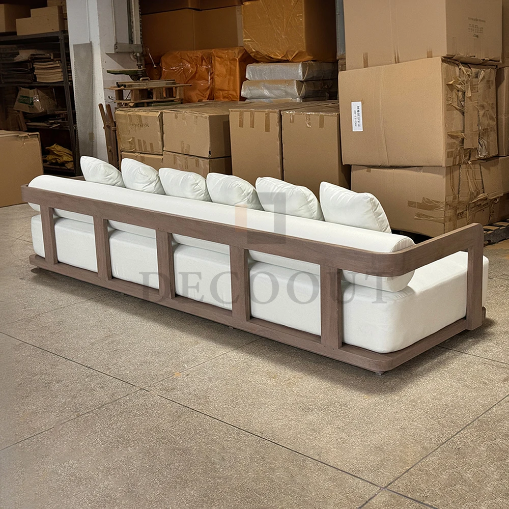 Factory Multiple Designs Weathered Modern Outdoor Teak Sofa Set Furniture Solid Teak Garden Sofa