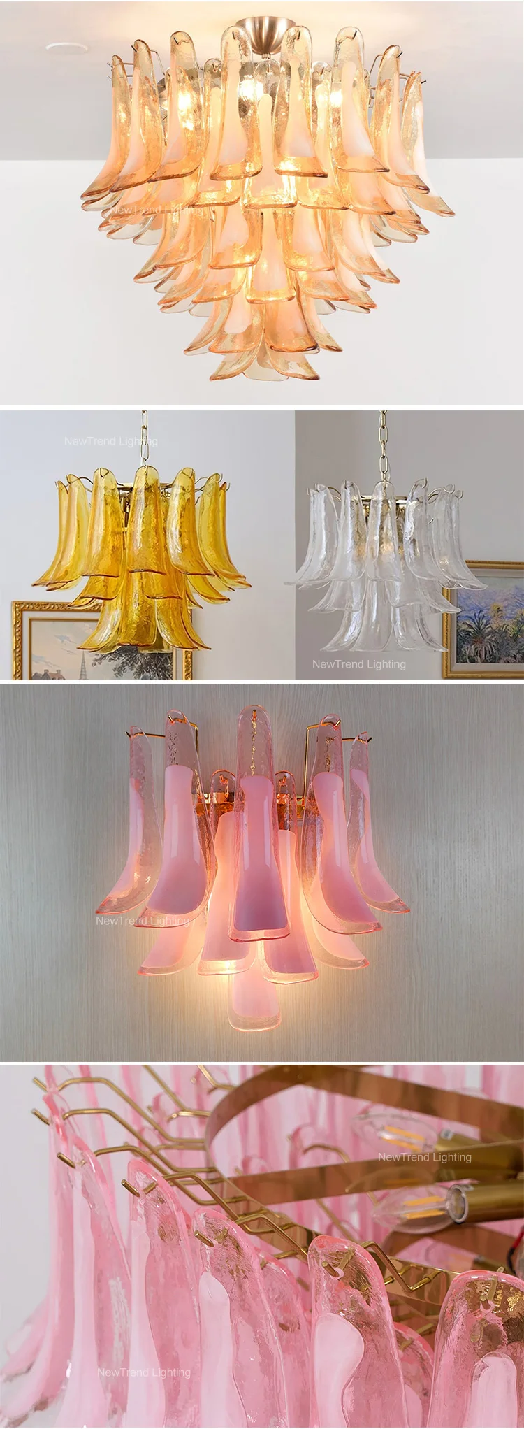 cpl 445 custom multi color murano glass chandelier  pink blue  green glass tube pendant light for bedroom  staircase-4