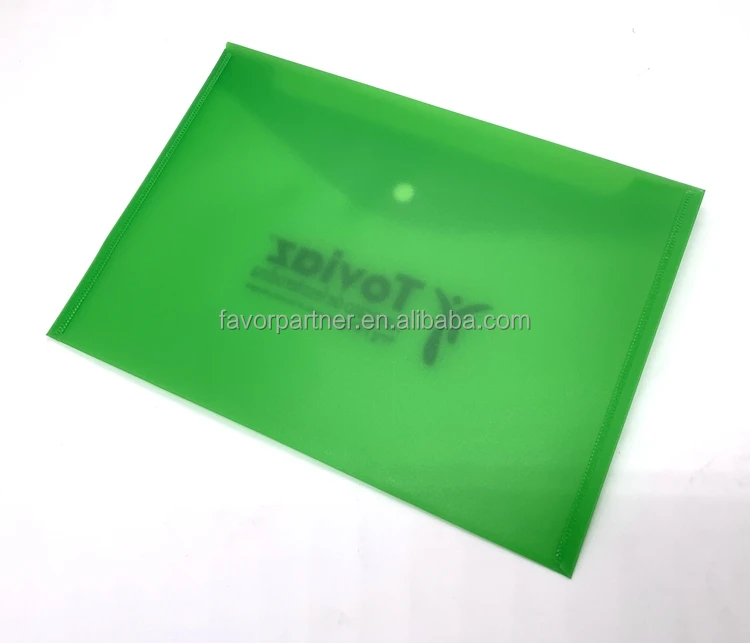 Custom Print A4 Size Plastic Document Bag Snap Button Pp Envelope File ...