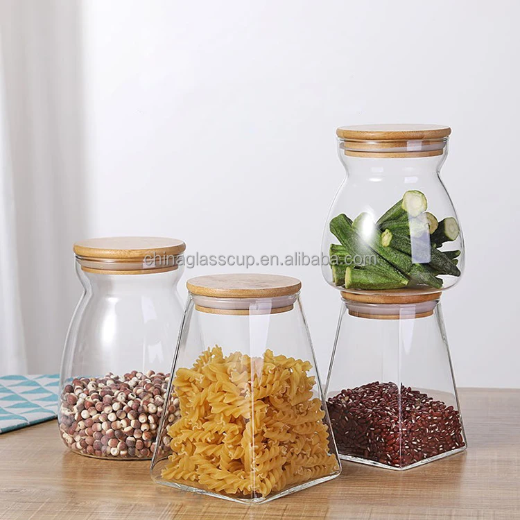 Square Shape Glass Ware Borosilicate Bamboo Glass Jar Kitchen Food Storage  Container - China Glass Ware and Borosilicate Glass Tube price