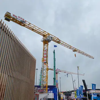 ZOOMLION 6 ton 60 jib Luffing Tower Crane derricking construction flattop tower crane for sale