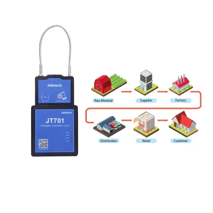 Jointech JT701 Logistic Delivery Diesel Fuel Tank Coover API Coupler Smart GPS Cable Lock for Truck