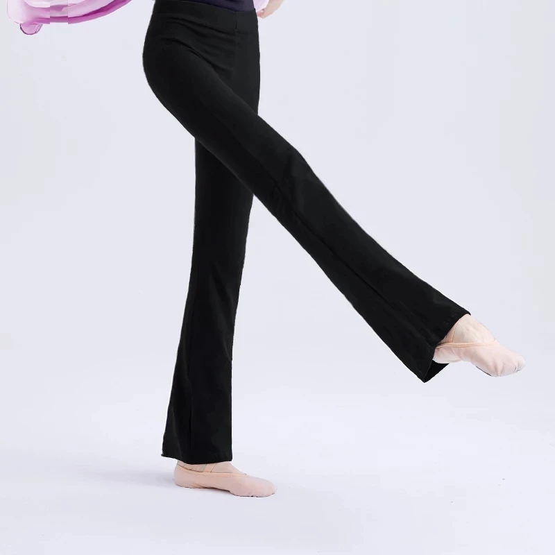 Stretchy Solid Wide Flare Ruffle Pants | Women's Cotton Jersey Clothing |  CARAUCCI