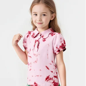 Wholesale Casual 100% Cotton Breathable Baby Clothes Plant Dye Natural Dye Tie-Dye Short Sleeve Polo