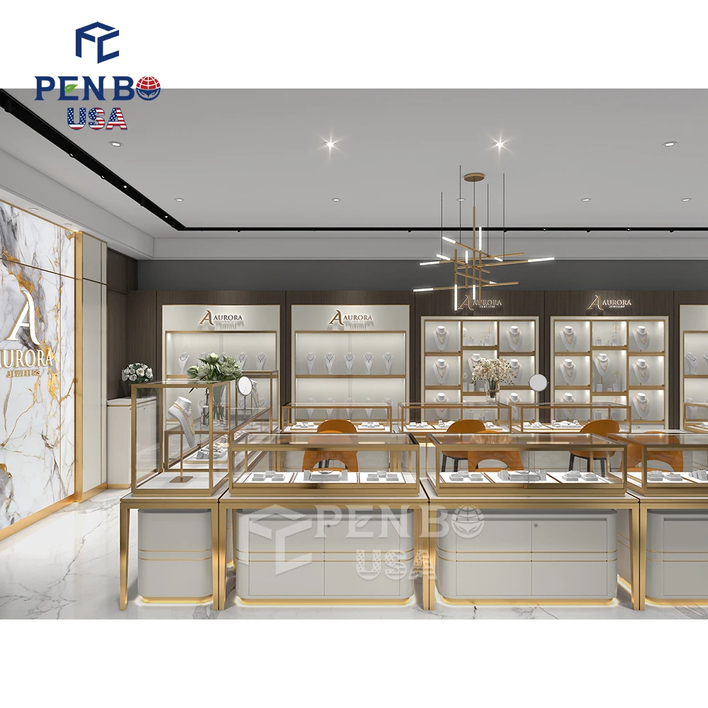 Commercial Jewelry Store Design Professional 3D Layout Rendering Drawing  Gold Jewelry Shop Interior Design Idea