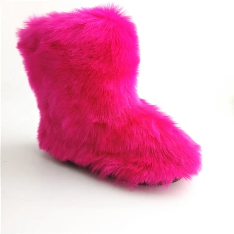 Slipper Boots Colorful Furry Boots Gift For Christmas Wholesale