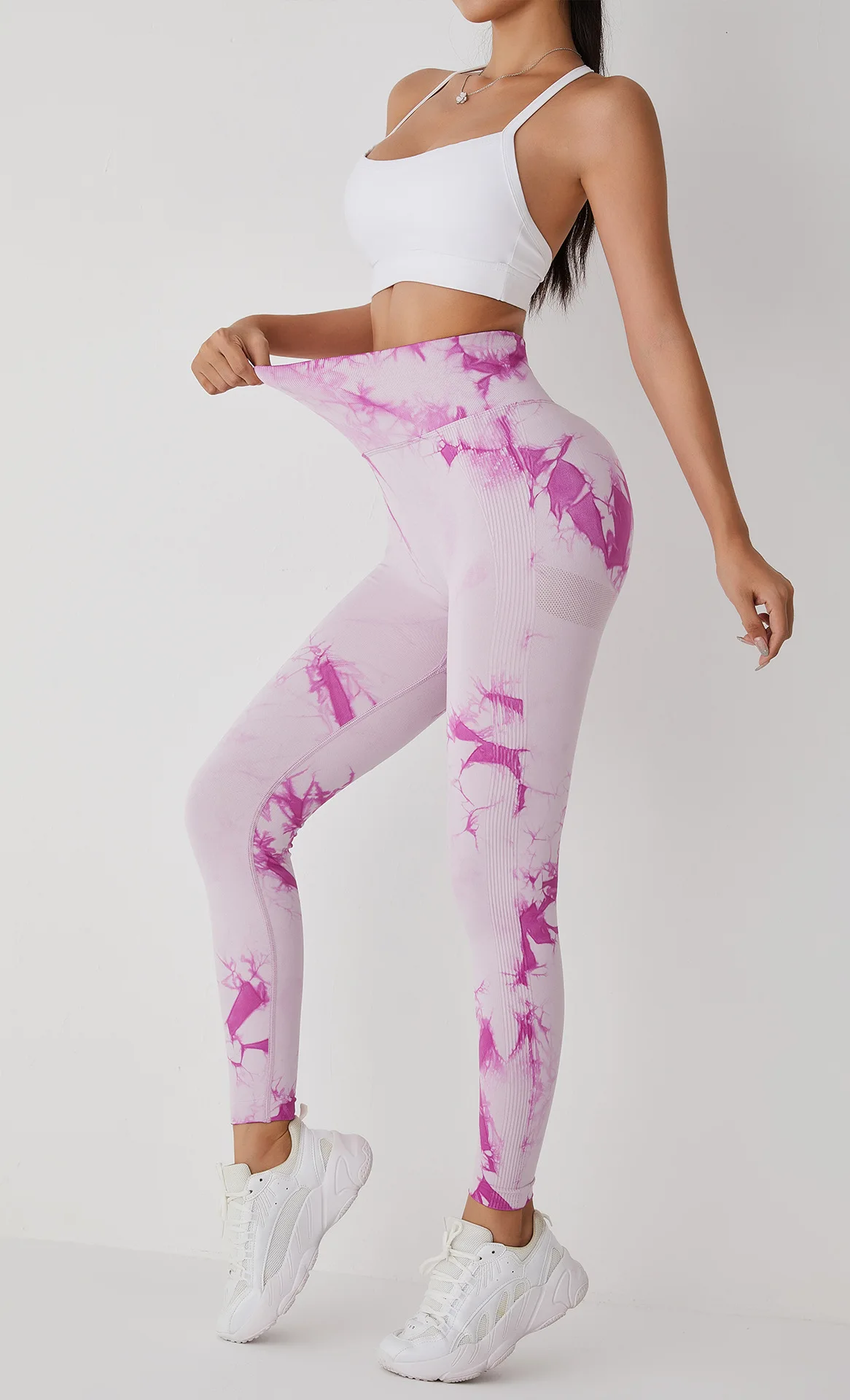 Women Girls High Waist Scrunch Butt Booty Fitness Marble Tie Dye Seamless Yoga Leggings Wholesale