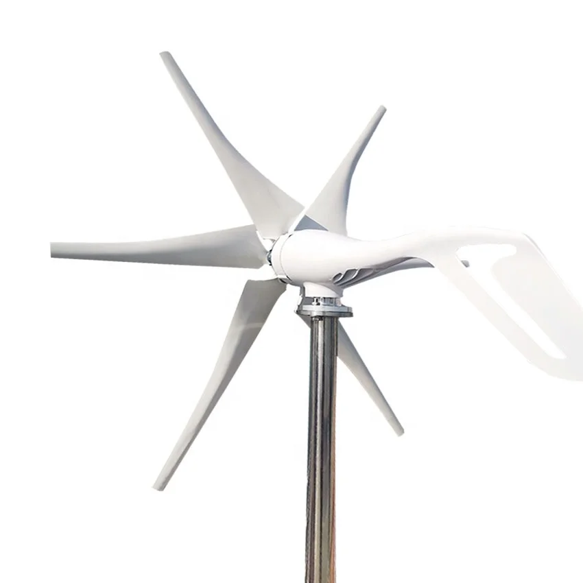 Smaraad Horizontal Wind Turbine Generator for Home 1kw 12v 24v CE SC 3 Phase Permanent Magnet Generator 6 Blades 20 Years