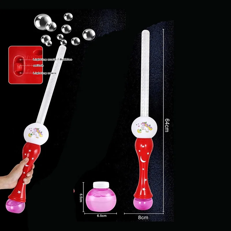 Электрическая светодиодная мигающая пузырчатая волшебная палочка пузырчатый меч игрушка музыкальная светящаяся пузырчатая палочка