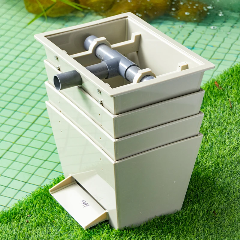 complete koi fish box filter system Medium Advanced Canister Layer with Submersible Pump  For 18000L Koi Dual Box Pond