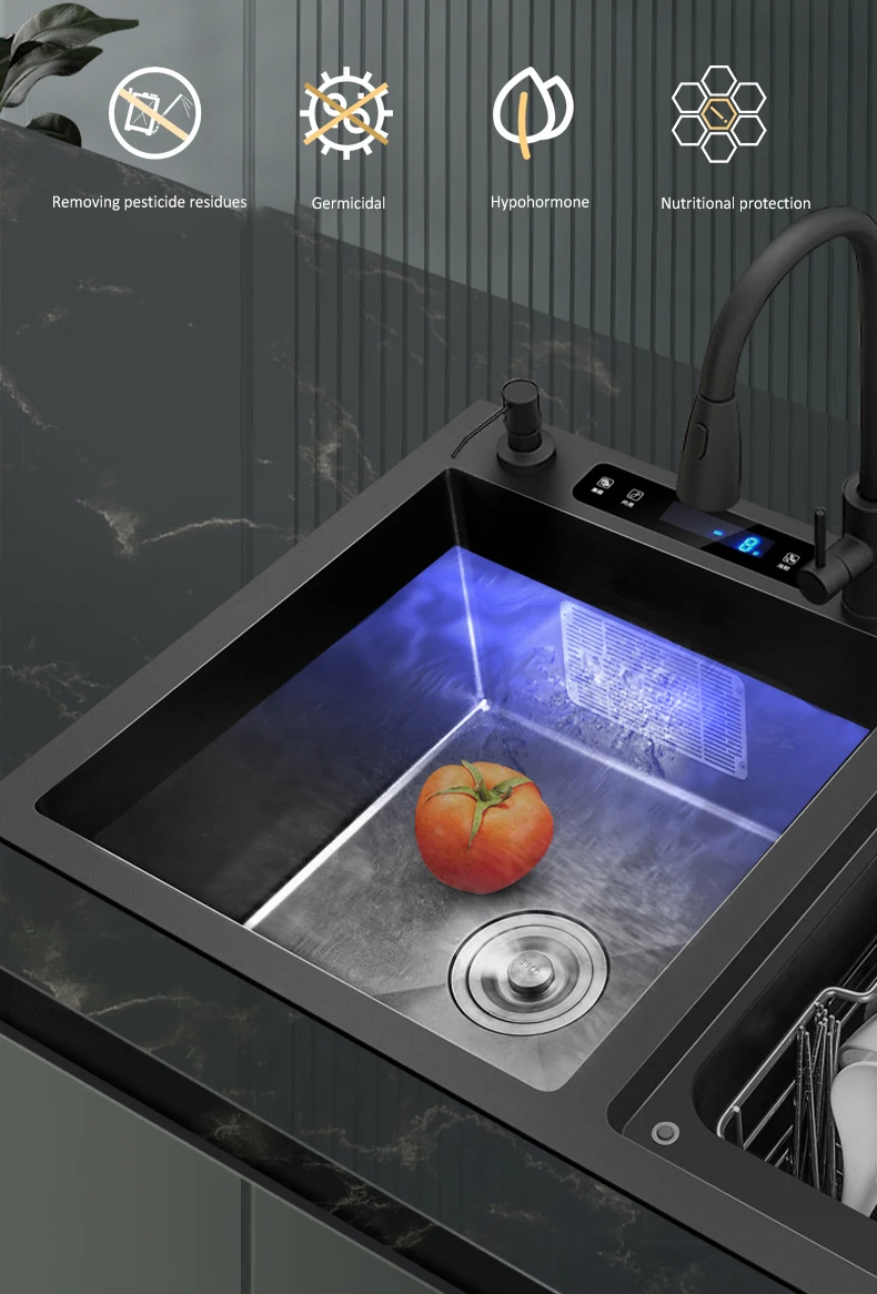 Lavaplatos Modernos Dishwasher Black Sink Stainless Steel Fregaderos De