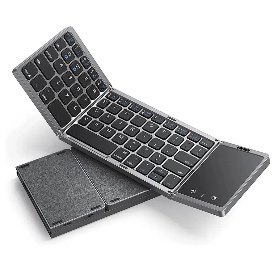 B089T Foldable Keyboard Wireless Bluetooth Optical Universal Mini Foldable Wireless Keyboard for Tablet Mouse Touchpad for PC