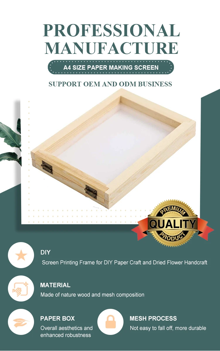 A4 Size DIY Paper Craft Paper Making Screen Kit Wooden Paper Making ...