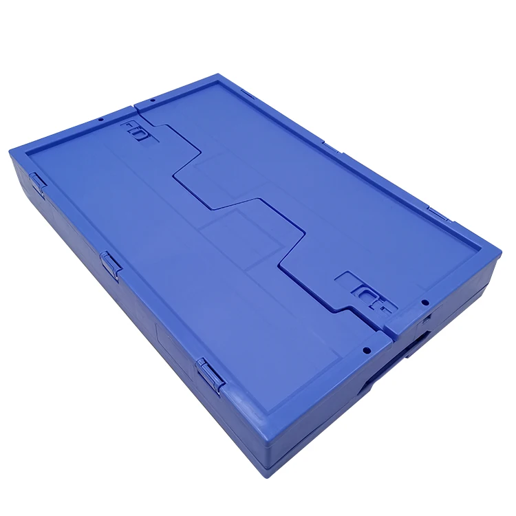 Transport 40L 50L 60L Eurobox Plastic Folding Crate Turnover Euro Eu Box Foldable Storage Attached Cover with Lid