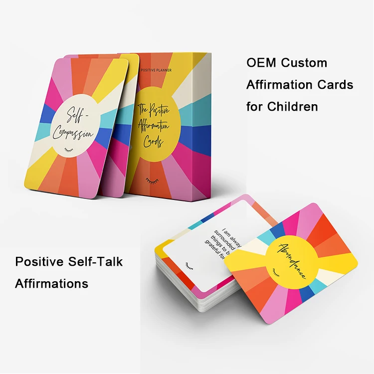Customizable Positive Christian Daily Affirmation Flash Cards Deck Sublimation Manifestation With Poker Name Printed on Paper