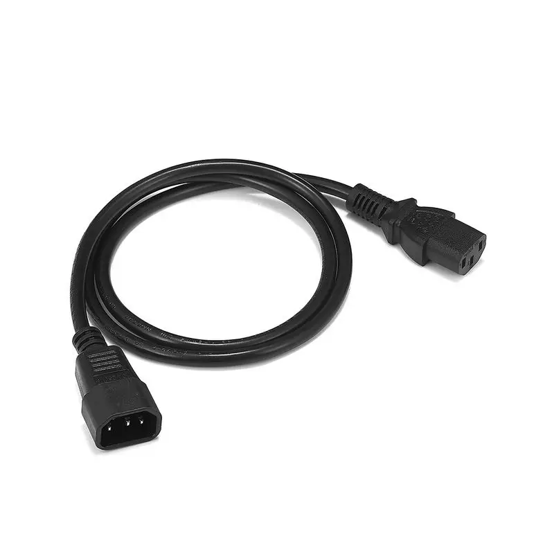 Male to Female AC Power Cable C13 to C14 Power Extension Cord 3ft 6ft IEC C14 to IEC C13 PDU Power Cord 10A 18AWG Black